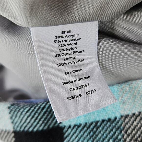 Talbots Wool Blend Plaid Blue Gray Academia Preppy School Girl Size 4 Petite - Picture 6 of 8